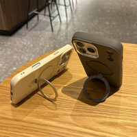 Étui de protection magnétique antichoc ONE-CASE en TPU+PC style Ins pour téléphone portable 17/13/14/15/16 Pro Max avec anneau rotatif à 360°