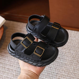 Sandalias de playa de estilo Hong Kong Retro para niños de cuero de vaca genuino Dynamic Ou Ruo, zapatos de playa para niños y sandalias para niñas - Product Image 4