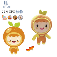 UYEAH OEM/ODM Hoge Kwaliteit Persoonlijk Ontworpen Oranje Cartoon Pluche Speelgoed Zachte Op Maat Gemaakte Gevulde Fruitfiguur Pluche Speelgoed voor Cadeaus