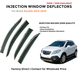Injection Side Window Deflectors Visor Rain Guards for Buick Excelle 2013-2019 Wind Deflector Auto Accessories - Product Image 2