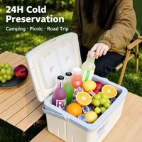Boîte isotherme en plastique portable pour le camping, la voiture, le réfrigérateur, la congélation des aliments et des boissons, seau à glace pour la conservation de la fraîcheur, 13L