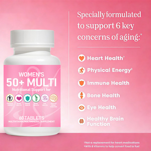 Compresse Multivitaminiche per Donne 50+ per Occhi, Ossa, Energia, Sistema Immunitario e Supporto <span class=keywords><strong>Cerebrale</strong></span>, <span class=keywords><strong>Invecchiamento</strong></span> Sano, Integratore Alimentare OEM - Product Image 1