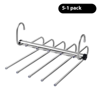 Cintre métallique télescopique et pliable pour pantalons/vêtements, rangement multi-niveaux pour armoire et penderie, avec pinces de maintien domestiques.