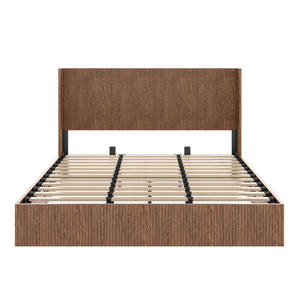 Cadre de lit king-size en bois de chêne massif, artisanal et moderne, avec fonction réglable, style luxueux et confortable pour chambre à coucher - Product Image 2