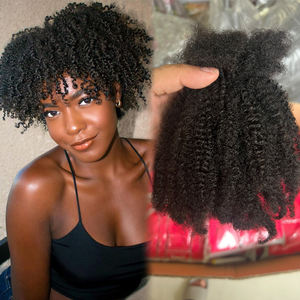 Afro Kinkys 100% <span class=keywords><strong>veri</strong></span> <span class=keywords><strong>capelli</strong></span> umani Remy <span class=keywords><strong>extension</strong></span> alla rinfusa uncinetto riccio crespo Mini treccia Locs Dreadlocks fasci di <span class=keywords><strong>capelli</strong></span> - Product Image 1