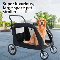 2026 Chariot de transport pour animaux de compagnie réglable, pliable, portable, avec 4 roues, grand format, en maille respirante