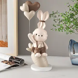 Wholesale Custom Resin fiberglass Sculptures Rabbit Status living room desk decoration ornaments home accessories