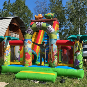 Parque de dinosaurios hinchable commercial kids bouncy castle with slide <b>inflatable</b> <b>dinosaur</b> playground - Product Image 2