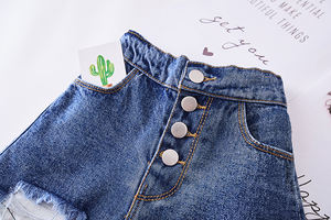 Shorts en jean taille haute pour filles, mode 2019, haute qualité, vente en gros - Product Image 6