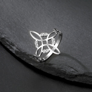 Anillos <span class=keywords><strong>de</strong></span> <span class=keywords><strong>Nudo</strong></span> Celta Irlandés en Oferta, <span class=keywords><strong>Anillo</strong></span> <span class=keywords><strong>de</strong></span> <span class=keywords><strong>Nudo</strong></span> <span class=keywords><strong>de</strong></span> <span class=keywords><strong>Bruja</strong></span> <span class=keywords><strong>de</strong></span> Acero Inoxidable para Mujeres y Hombres, Estilo Vintage para Boda o Compromiso - Product Image 4