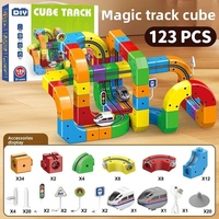 Tren Eléctrico 3D Infinity Track, Bloques de Construcción, Vehículo de Pista, Juego de Juguetes, Pistas de Carreras Flexibles Antigravedad