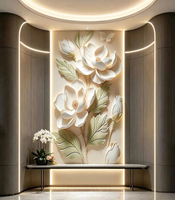 Autocollants muraux de fleurs imprimés en 3D, décoration moderne pour la maison, salon, hôtel et chambre à coucher |   Autocollants muraux à coller et à décoller