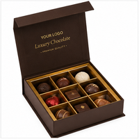 Luxuriöse Maßgefertigte Magnetische Schokoladen-Geschenkbox Starre Lebensmittelverpackungsbox mit Trenneinsatz für Pralinen Trüffel Desserts