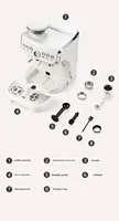 Mesin Kopi Semi-otomatis Tekanan Tinggi dengan Penggiling Uap, Warna Beige, Model EU Plug, Italia, Bahan Stainless Steel + ABS, Kapasitas 5-10 Cangkir