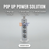 Prise de courant escamotable verticale BNT pour plan de travail de cuisine avec chargeur USB rapide et prise personnalisable