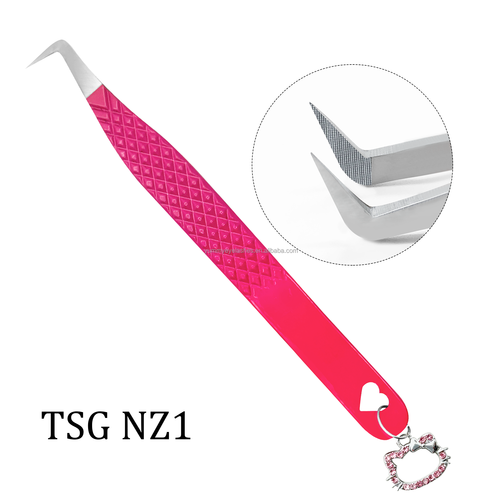 ONEeyelash tweezers withcharm1