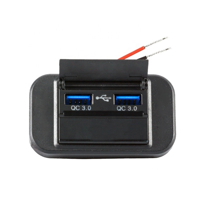 Dual USB Charging Port 12-24V QC 3.0 Bus USB Charger Panel Mount for Train Tram Marine Boat Car & Bus Seat