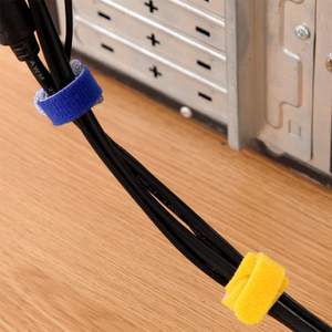 カスタムロゴフックとループファスナーテープ環境に優しいナイロン66 100mm 150mm長さ再利用可能ケーブルはベルクロをネクタイ - Product Image 3