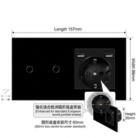 Interrupteur intelligent WiFi UBARO, prise murale EU, panneau tactile en verre trempé, commande vocale Alexa Yandex pour application, IP20, 16A, maison