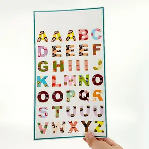 Promotional Custom Letter Sticker Sheet Print A4 Adhesive Logo Kiss Cut Alphabet Stickers