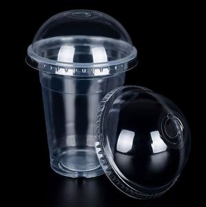 Gobelet en plastique de haute qualité avec couvercle, personnalisable avec logo, pour boissons froides (bubble tea, café, smoothies, jus) - Product Image 3