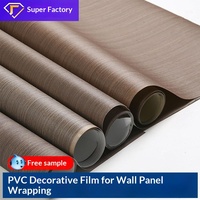Film PVC pour panneaux muraux, imperméable, à transfert thermique, décoratif, pour usage intérieur, texture haute définition, film thermoformable HL-1260, bois