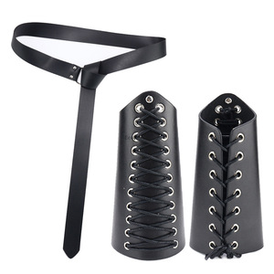 Ensemble d'accessoires de costume en cuir médiéval pour cosplay médiéval, ceinture, sacoche, protège-bras, étui à fléchettes médiéval - Product Image 6