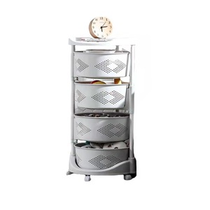 Factory can be customized round 360 degree rotating vegetable racks kitchen multi-layer floor storage racks