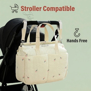 Bolsa de Pañales Impermeable Acolchada con Bordado Personalizado, Bolsa de Viaje Portátil para Mamá, Ganchos para Cochecito, 56-75L, <span class=keywords><strong>Organizador</strong></span> de Pañales Unisex para Bebé - Product Image 1