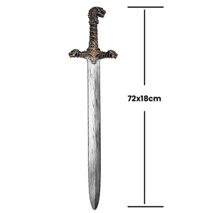 Espada de Juguete con Cabeza de Dragón Realista Vikinga de 72 cm, Accesorio Medieval de Plástico para Niños, Regalos para Fiestas de Disfraces de Halloween - Product Image 2