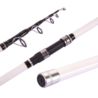 Caña de Pescar TEF 021 Premium 30T de Carbono de 4.2m de Largo, Caña de Pescar TELE SURF de 5 Secciones con Punta Sólida para Playa, Directo de Fábrica