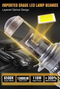 Vente directe d'usine OEM ODM, lentille de projecteur H4 Mini Bi Led 110W 13000LM, faisceau haut/bas, projecteurs à lentille Led avec pilote intégré - Product Image 3