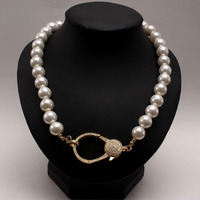 Offre Spéciale mode femmes bijoux coquille perle chaîne collier cubique Zircon fermoir pendentif collier 18K plaqué or gros tour de cou