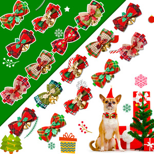 Entrega rápida Collar de perro gato de Navidad con campana Adornos de Navidad Collar de perro pequeño ajustable Accesorios Regalo de vacaciones - Product Image 1