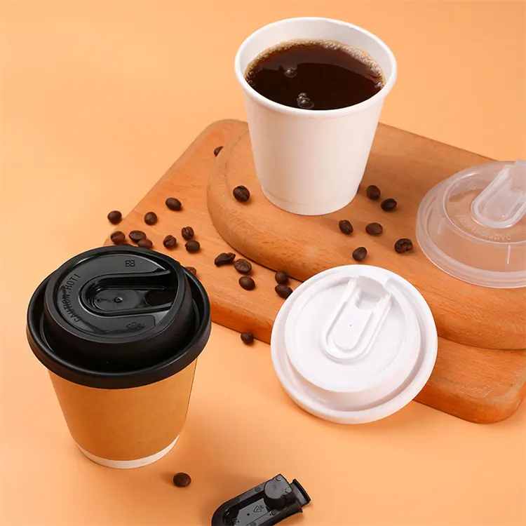 कस्टम डिस्पोजेबल यूनिवर्सल प्लग Leakproof के साथ पीपी प्लास्टिक कॉफी कप ढक्कन कवर