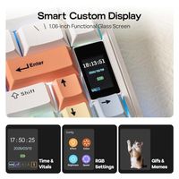 Clavier de jeu sans fil OEM ODM TH80 V2 PRO avec écran, bouton rotatif, 10000 mAh, 2,4 GHz BT USB-C, RGB, Hot Swap, pilote personnalisé, NKRO, touches PBT