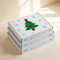 Boîte de Noël personnalisée imprimée numériquement avec des flocons de neige bleus, production en 72h, boîte d'expédition en carton anti-écrasement