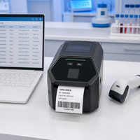 Imprimante d'étiquettes de documents financiers USB de bureau 203 dpi, créateur d'autocollants codes-barres pour les rapports comptables et l'archivage de documents
