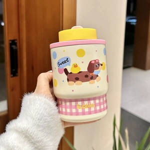 Botella de agua para niños, Taza Termo al vacío de bebida doble de acero inoxidable 316, práctica pajita, práctica taza de café para perro <span class=keywords><strong>salchicha</strong></span>, Color alto - Product Image 1
