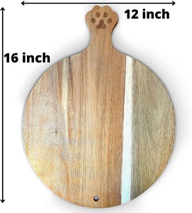 Nachhaltiges Holz-Schneidebrett, Servierbrett aus Akazienholz, Pizzaschieber, Schneidebrett für Brot und Cracker mit Griff - Product Image 2