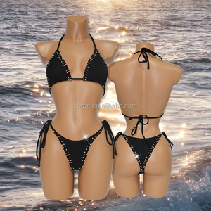 S742 sexy cạnh Rhinestone Thiết kế bikini rắn nhấp nháy thoải mái và thoáng khí tinh thể Rhinestone mô hình - Product Image 3