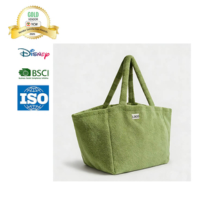 Bolsa de Compras de Algodón con Bolsillo con Cremallera Personalizado y Correa para el Hombro, Bolsa de Viaje para Mujer de Gran Capacidad - Product Image 2