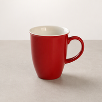 Tasse de Noël rouge en porcelaine céramique avec logo personnalisé Tasse à café émaillée de couleur unie pour le petit-déjeuner Usage quotidien