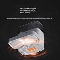 Distributeur automatique de nourriture pour animaux de compagnie intelligent à double bac en plastique ABS étanche avec écran LCD, contrôlé par application, alimenté par batterie, 5L, programmable