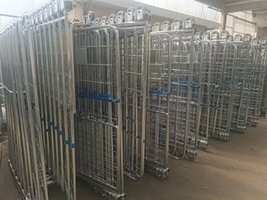 Heavy duty có thể gập lại khách sạn giặt dây lưới lưu trữ cuộn <span class=keywords><strong>container</strong></span> với bánh xe và pallet lồng cuộn - Product Image 5