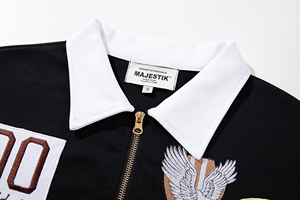 Camisetas POLO Majestik Designer Americano Streetwear 2026 Novas Camisetas Masculinas Oversized de Algodão Moda Vintage - Product Image 3