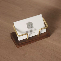 Porte-cartes de visite BECORA en laiton massif et bois de noyer, multifonctionnel, élégant, moderne, organisateur de bureau, pour réception, fait main