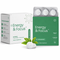 OEM Energy Focus Mints, menthes naturelles, caféine, L-théanine, sans sucre, menthe verte, complément alimentaire, vente en gros, en vrac, étiquette privée