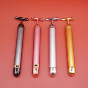 Barre de beauté énergétique en or 24 carats, barre vibrante <span class=keywords><strong>pour</strong></span> le lifting du <span class=keywords><strong>visage</strong></span>, soin de la peau, forme en T, <span class=keywords><strong>massage</strong></span> facial électrique 3D, produits de soins personnels <span class=keywords><strong>pour</strong></span> femmes - Product Image 2