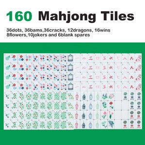 Faible MOQ, Tuiles de Mahjong Américain en Acrylique Gravées de Luxe à 4 Couches, Ensemble de Mahjong <span class=keywords><strong>avec</strong></span> 160 Tuiles pour le Divertissement - Product Image 4